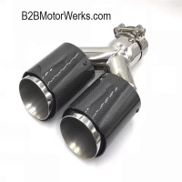 BMW 4 Inch Double Muffler Carbon Fiber Shield Muffler Tips BMW 4 Inch Double Muffler Carbon Fiber Shield Muffler Tips
