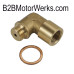 L shaped Bronze o2 Sensor Adaptor Stops Engine Light on BMW Catless Downpipe